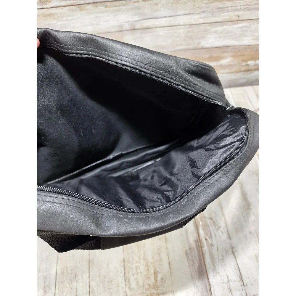 Ashten Black Faux Leather Laptop Messenger Bag Briefcase with Shoulder Strap